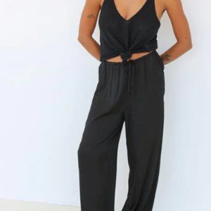 Rumored Clothing faux silk pant